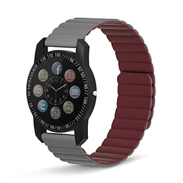 Imagem de Pulseira de relógio, pulseiras magnéticas para smartwatch, pulseira de silicone de liberação rápida de 20 mm, 22 mm, para Galaxy Watch de 42 mm, Active 2 de 40 mm, 44 mm, Gear S2 S3 Classic Frontier