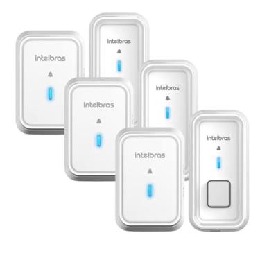 Imagem de Kit 3 Campainhas Sem Fio Residencial com Bateria Intelbras Branca