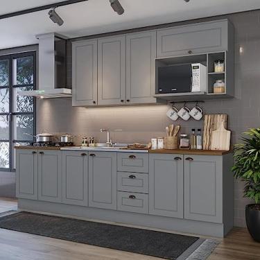 Imagem de Cozinha Compacta 6 Peças com Tampo Para Cooktop Emily Cinza/nature