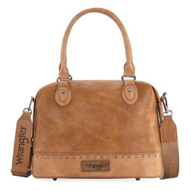 Imagem de Wrangler Bolsa médica pequena feminina vintage, bolsa ocidental com alça larga, Marrom claro cru, One Size