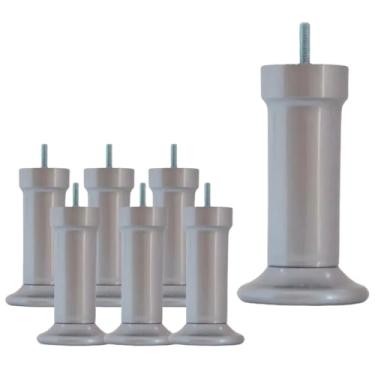 Imagem de Kit 7 Pés Fixos Para Cama Box ou Baú Casal Cinza