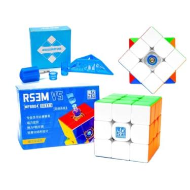 Imagem de Cubo Mágico Moyu Magnético Com Duplo De Ajustes 3x3 Rs3m v5 Stickerless Profissional