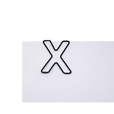 Imagem de Butler in the Home A-Z letra do alfabeto ou número 0-9 - 100 clipes de papel colorido preto para iniciais ou data de nascimento, Preto, Letter X