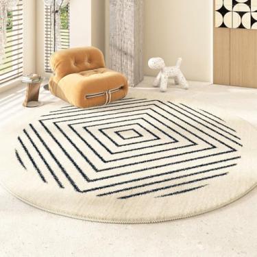 Imagem de Tapetes minimalistas modernos para o quarto grande área sala de estar decoração tapete redondo engrossado casa pelúcia lounge tapete, a, 300x300cm