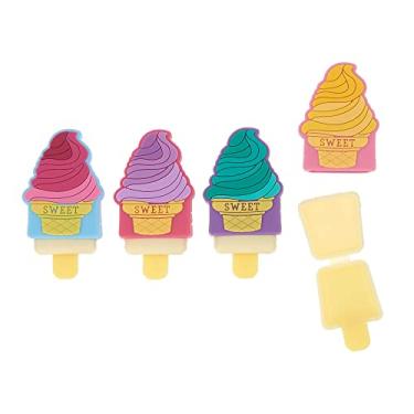 Imagem de Expressions Conjunto de brilho labial de sorvete com 4 peças de brilho labial para crianças e adolescentes de 5 anos