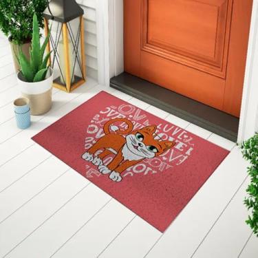 Imagem de Capacho Divertido Decorativo Para Porta Tapete Estampado Pet - Cat Love Ca1455