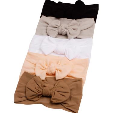 Imagem de Laços de Cabelo Bebê Acessórios Infantil Turbante Kit c/5