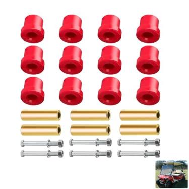 Imagem de Kit de buchas de poliuretano vermelho para carrinho de golfe para modelos Club Car DS 1992-UP, conjunto de buchas de mola traseira OEM #1015583 1012303 8755 (conjunto com 2)