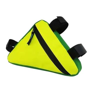 Imagem de UGPLM Bolsa de armazenamento para bicicleta triângulo bolsa sob o assento bolsa de selim alça no tubo superior bolsa frontal mochila de ciclismo para, Amarelo