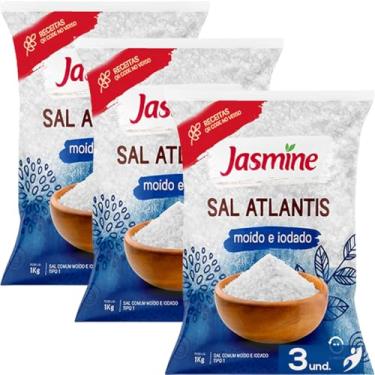 Imagem de Kit 3 Sal Jasmine Atlantis Salinas de Mossoró 1Kg