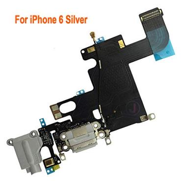 Imagem de Johncase Cabo flexível de conector de porta de carregamento com microfone + entrada de entrada de áudio para fone de ouvido, peça de substituição, compatível com iPhone 6 de 4,7 polegadas, todas as