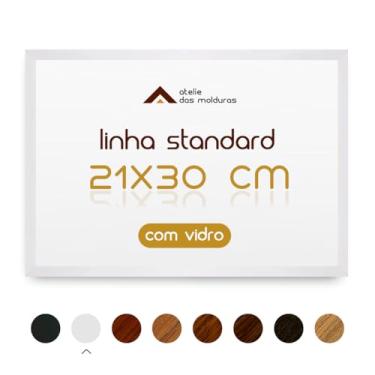 Imagem de Moldura A4 21x30 para Diploma Foto Certificado Diploma com Vidro (Branco, 1,5 cm)
