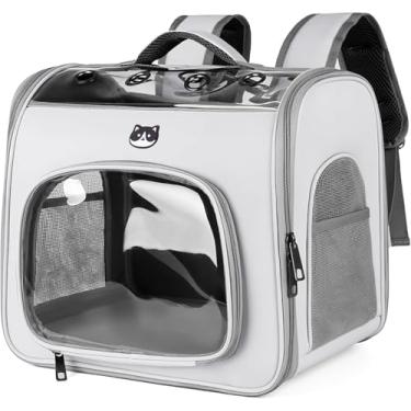 Imagem de Mochila De Transporte Pet Passeio Viagem Cores Bolsa Visão Panorâmica Astronauta Cães Gatos (Cinza)