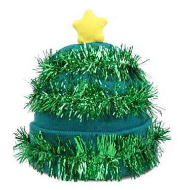 Imagem de Phaiy Chapéu de Natal com fio brilhante gorro de crochê de inverno fantasias de Natal para adultos e crianças suprimentos de festa de natal
