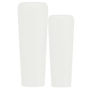 Imagem de Jogo Vasos Vietnamita 80cm E 65cm Fibra De Vidro Auto Brilho (Off White Fosco)