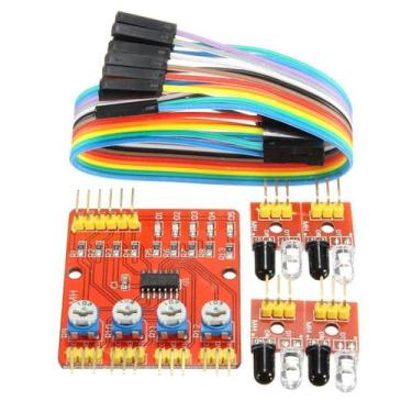 Imagem de Módulo Seguidor de Trilhas ou Linhas 4 Canais - Arduino - Eletronica C