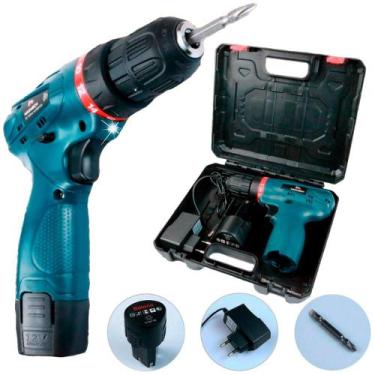 Imagem de Parafusadeira Furadeira 3/8 POL Bateria 12V com Maleta Bivolt USK-MAX-