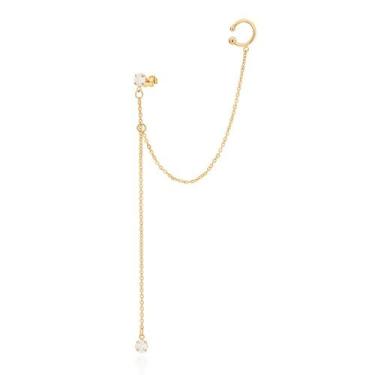 Imagem de Brinco banhado ouro 3x 24k 18k e 22k pressão femininos ear cuff grande