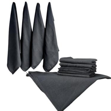 Imagem de Kit 12 Panos de Prato Preto Artesanato Pano Gourmet 68x50cm - AMABILE,