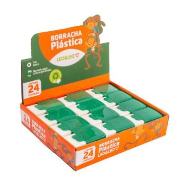 Imagem de Kit Caixa Borracha Escolar Com Cinta Plástica Leo Leo com 24 Unidades 