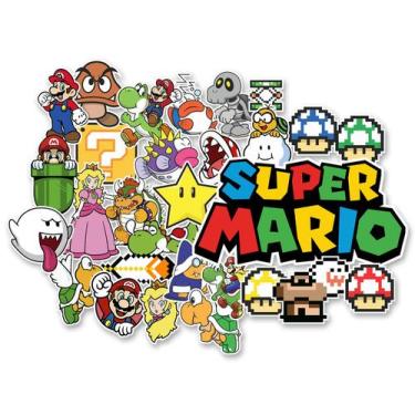 Imagem de Adesivos Super Mario Nintendo Game Notebook Mala Stickers Carro Moto K