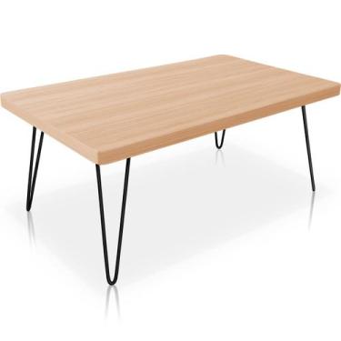 Imagem de Mesa de Centro Dublin Retangular em Aço e MDF Clean - Preta e Jade - G