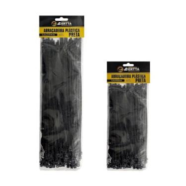 Imagem de Abraçadeiras Nylon Lacre Tairape Cinta Plástica Com 10 e 25cm Preta 20