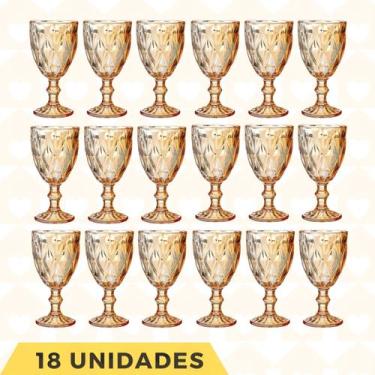 Imagem de Kit 18 Peças Copo Taças Vidro 330ML Diamond Ambar  - Class Home, Ambar