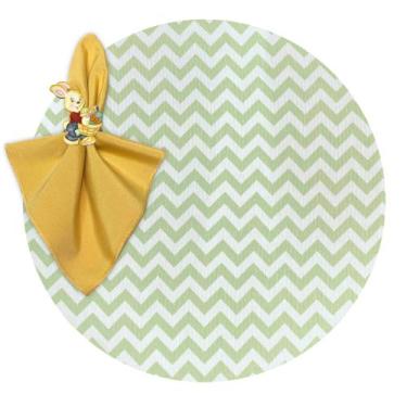 Imagem de Kit Mesa Posta Sousplat Completo  Páscoa Poá Xadrez Chevron - MUMUDECO