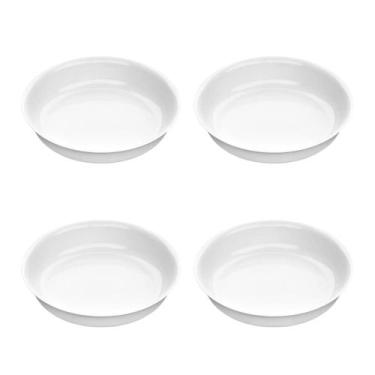 Imagem de Kit 4 Assadeiras Redonda Branca Marinex Opaline de 2 Litros