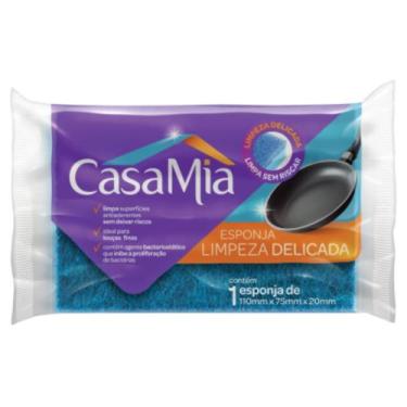 Imagem de Esponja De Louça Limpeza Delicada Limpa Sem Riscar Casamia, Azul