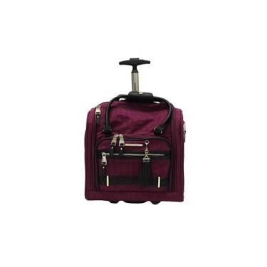 Imagem de Steve Madden Mala de viagem de designer de 38 cm - Mala de viagem de negócios para fim de semana - Leve 2 - Mala com rodas giratórias - Bolsa com rodinhas embaixo do assento para mulheres, Peek-A-Boo