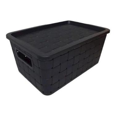 Imagem de Caixas Organizadoras Rattan 7litros Varias Cores - Plasnorthon, Preto