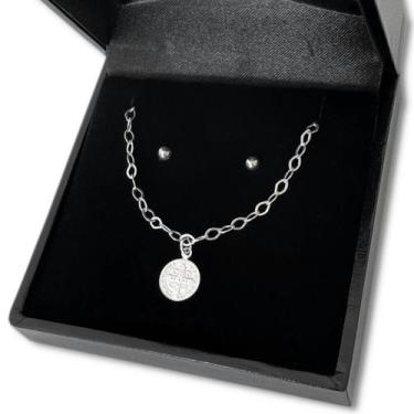 Imagem de Kit Pulseira e Brinco Prata 925 Medalha São Bento Bolinha - Hakuna Joi