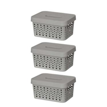Imagem de Kit 3 Caixa 2 Litros Eficiente Organizador Decorativo Prático Empilháv