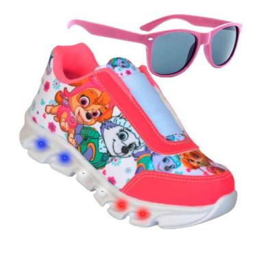 Imagem de Tenis Feminino De Led Infantil  Patrulha Canina Meninas Casual + Oculo