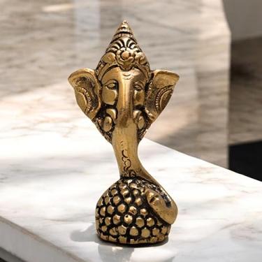 Imagem de Estátua Murti com acabamento antigo de latão com cabeça de Ganesha de 8 cm | Carro | Mesa de escritório | Decoração de casa | Mandir | Ganesh decorativo | Ganesha moderno | Ídolo Ganesh | Presente de