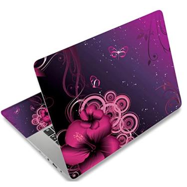 Imagem de AORTDES Adesivo universal de vinil para netbook/notebook de 12,1, 13, 13,3, 14, 15, 15,4 e 15,6 polegadas, netbook/notebook, protetor de arte reutilizável (flores roxas)