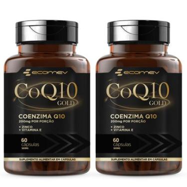 Imagem de 2x CoQ10 Gold 200Mg Coenzima Pura + Vit E Zinco 120Cáp Ecomev