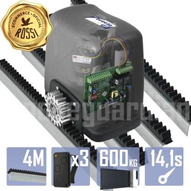 Imagem de Kit Motor Rossi 1/4CV Dz Nano Turbo 4m Crem 3 Control Portão Eletrônic