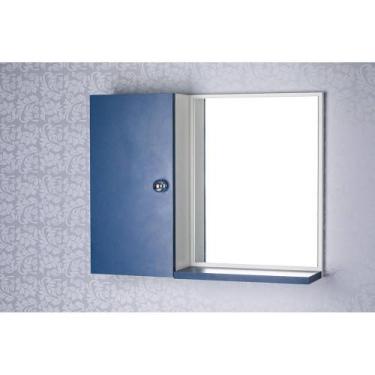 Imagem de Armário Para Banheiro Com Espelho Cor Azul Marinho - Mercado das Prate