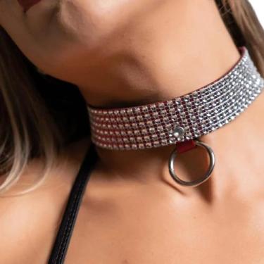 Imagem de Choker Strass Com Argola Dominatrixxx, Vermelho