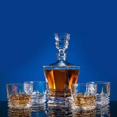 Imagem de Garrafa Decanter Vidro Whisky Licor 930ml +6 Copos Superluxo - Imports