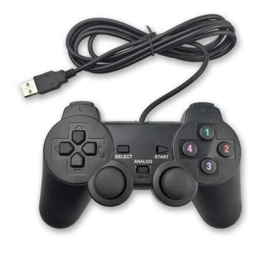 Imagem de Controle Com Fio Joystick Para Pc e Notebook com Cabo Usb Preto - DEX