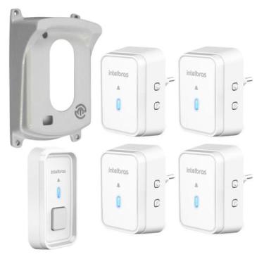 Imagem de Campainha sem fio CIB 101 Intelbras Para 4 salas e Protetor