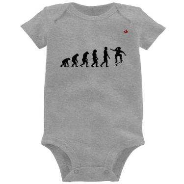 Imagem de Body Bebê Evolução da Skatista - Foca na Moda, Cinza, P
