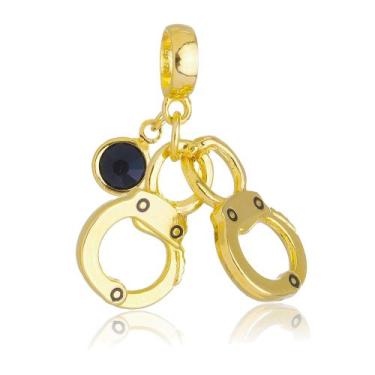 Imagem de Berloques Profissões Profissão Com Cristal Strass Banhado a Ouro 18k -