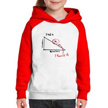 Imagem de Moletom Infantil Find The X - Foca na Moda, Branco, Vermelho, 2