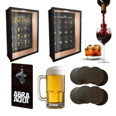 Imagem de Kit Boteco Porta Rolhas, Porta Tampinhas, Abridor, PortaCopo - Cia Las