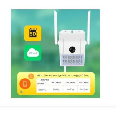 Imagem de Wifi IP Câmera + Lâmpada Led Espiã De Parede Full Hd 1080p  Ip66 V380 